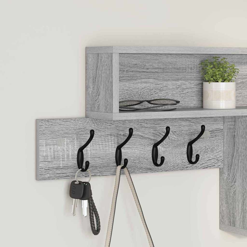 Cabideiro de Parede Sonoma cinzento 100 x 12 x 43.5 cm