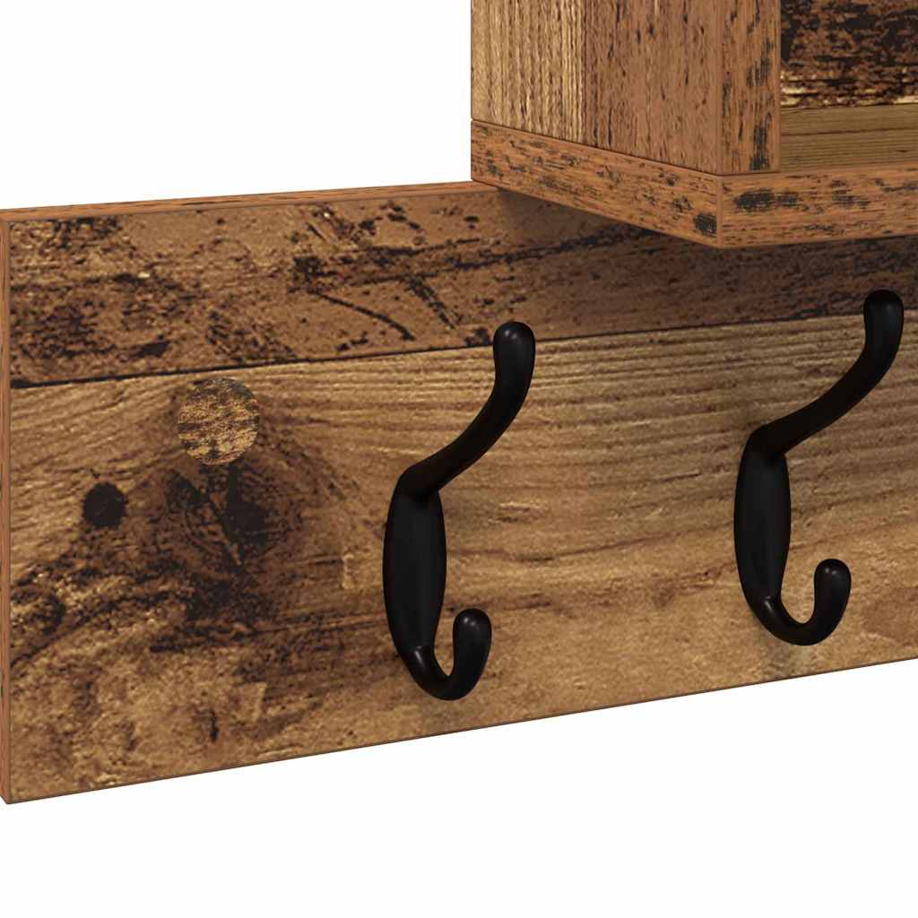 Cabideiro de Parede Madeira antiga 100 x 12 x 43.5 cm
