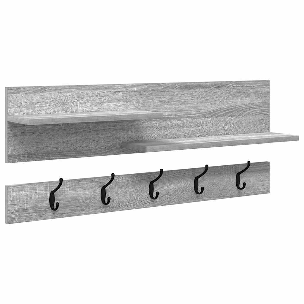Cabideiro de Parede Sonoma cinzento 90 x 15 x 36 cm