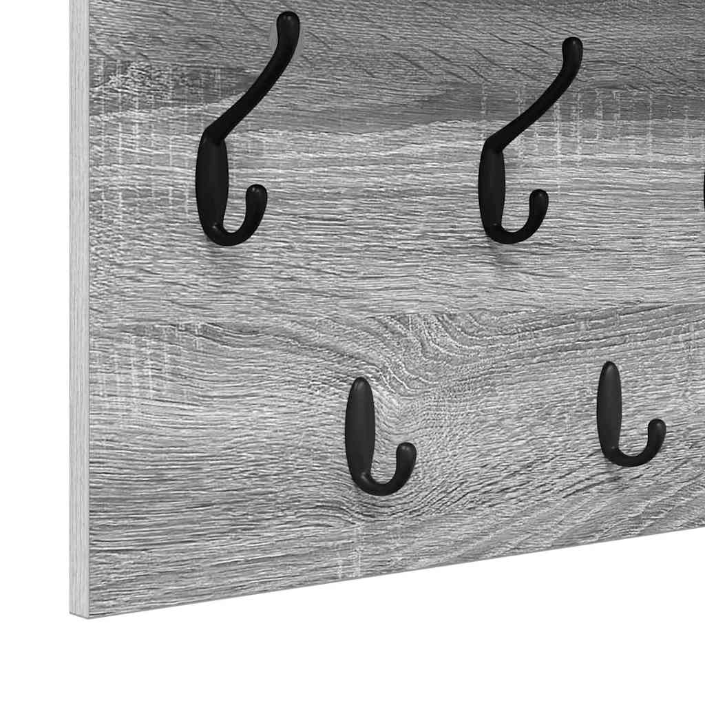 Cabideiro de Parede Sonoma cinzento 60 x 40 x 12 cm