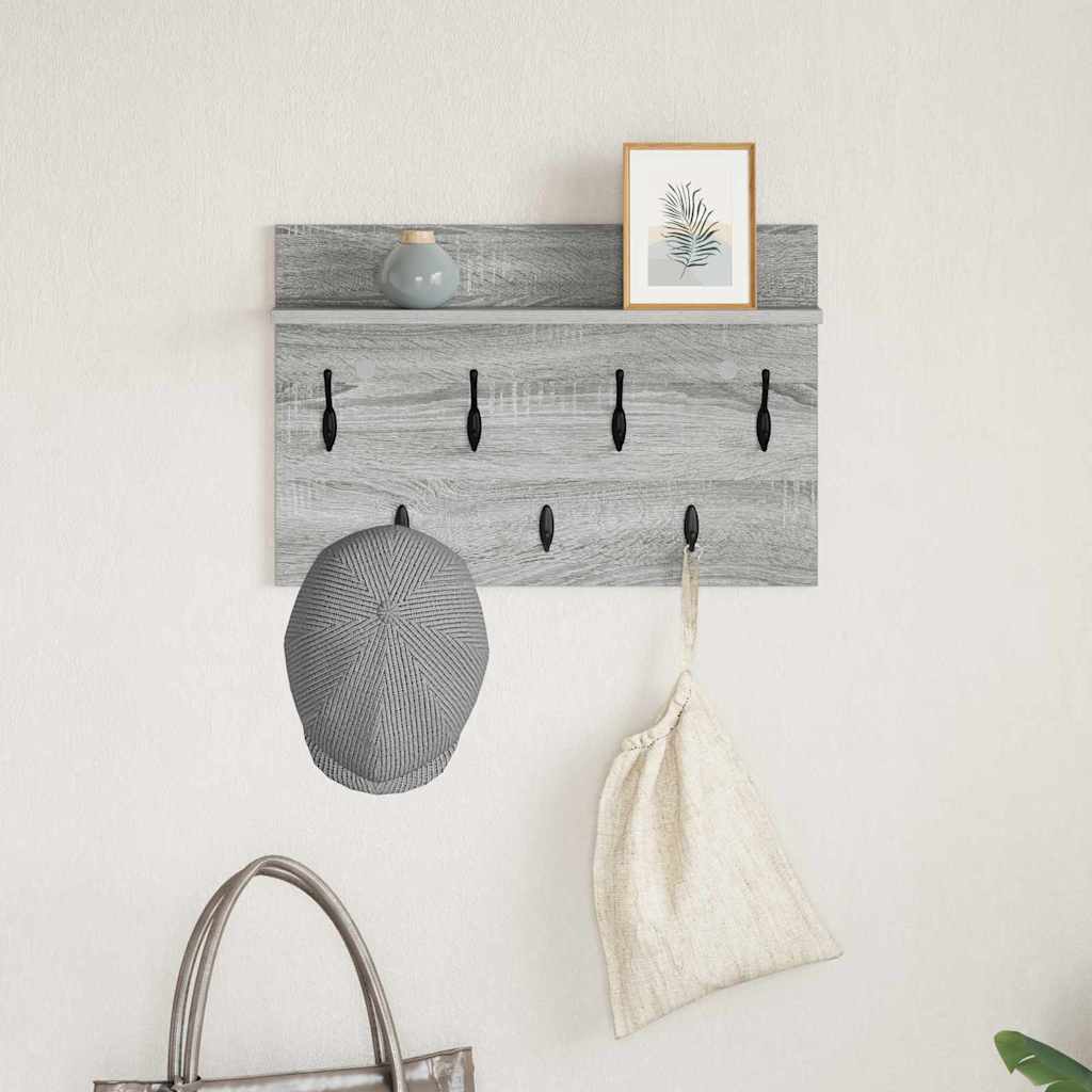 Cabideiro de Parede Sonoma cinzento 60 x 40 x 12 cm