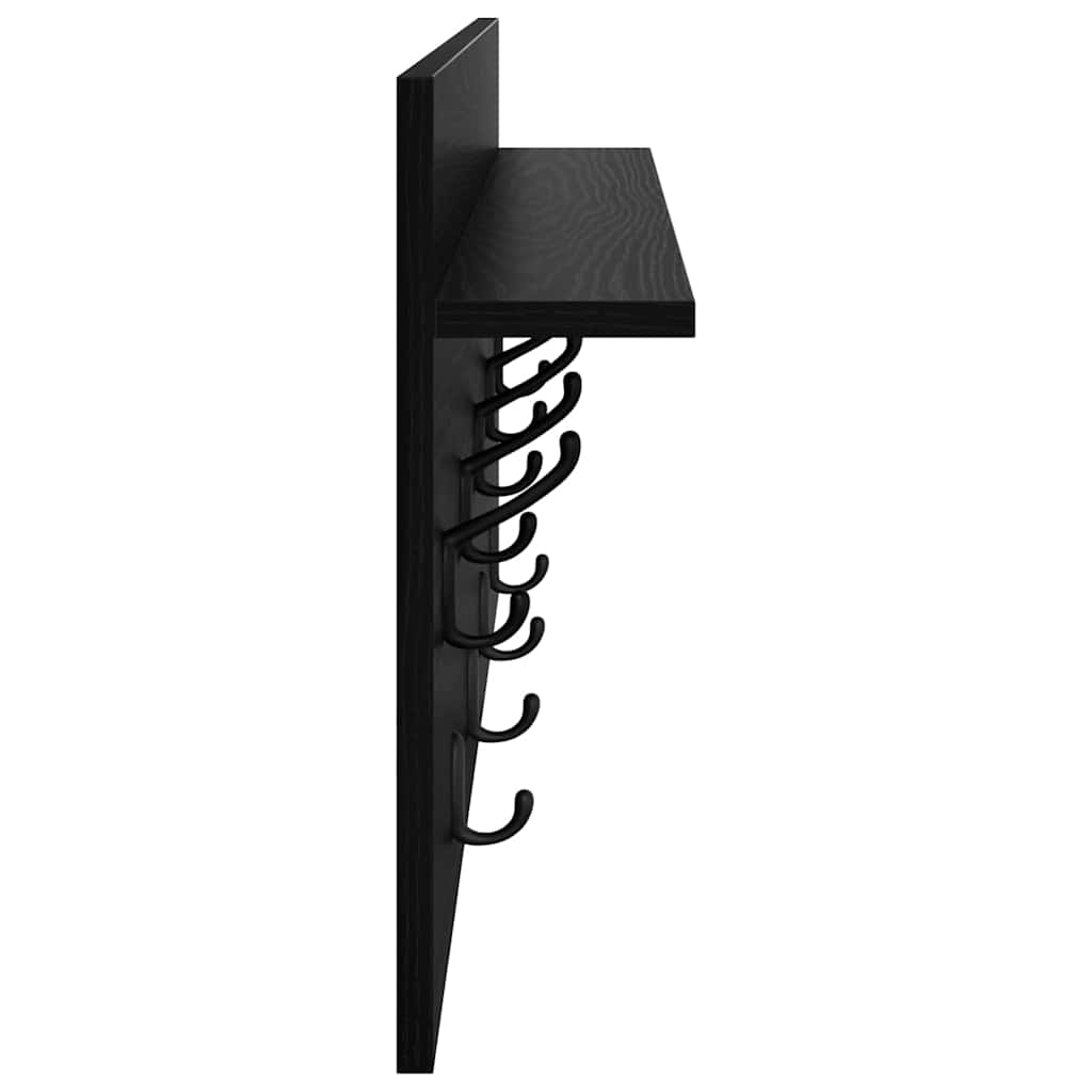 Cabideiro de Parede Carvalho preto 80 x 40 x 12 cm