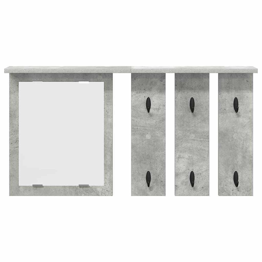 Cabideiro de Parede Cinzento cimento 85 x 10 x 45 cm