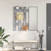 Cabideiro de Parede com espelho Cinza sonoma 100 x 10 x 100 cm