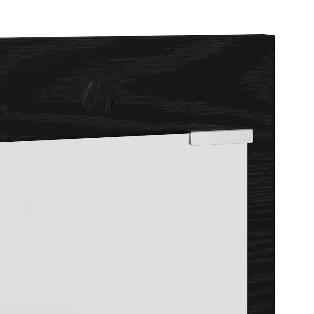 Cabideiro de Parede com espelho Carvalho preto 90 x 10 x 50 cm