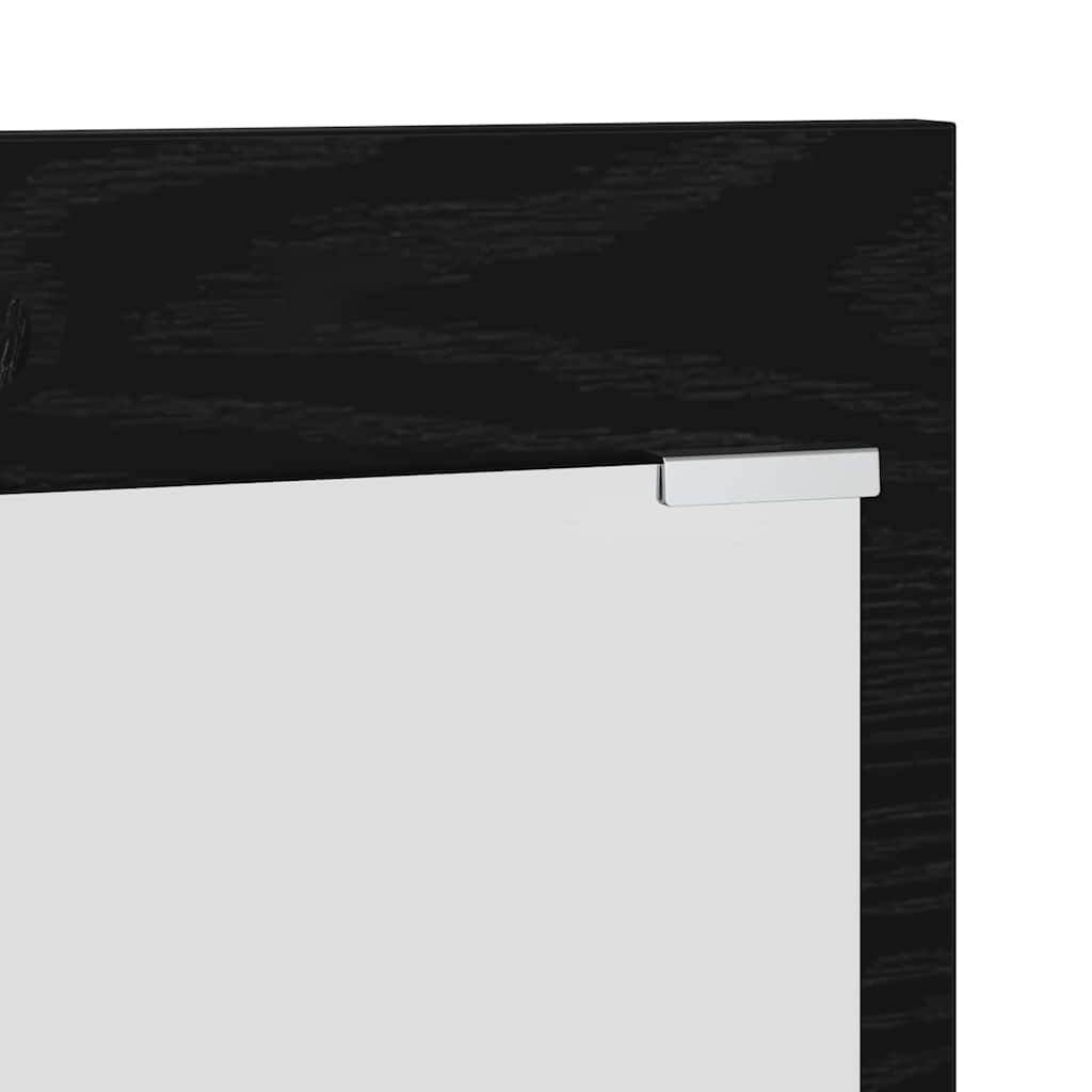 Cabideiro de Parede com espelho Carvalho preto 70 x 10 x 90 cm
