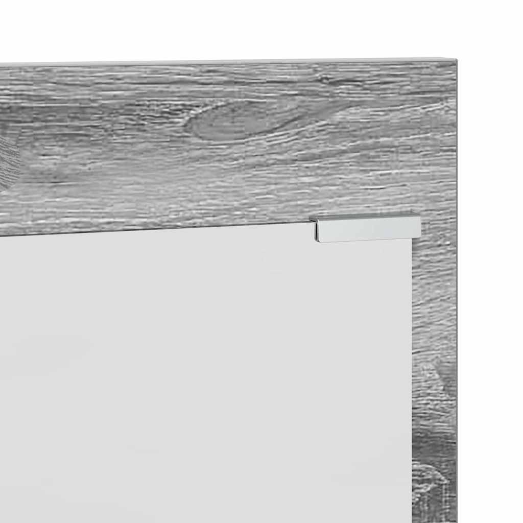 Cabideiro de Parede com espelho Sonoma cinzento 70 x 10 x 90 cm