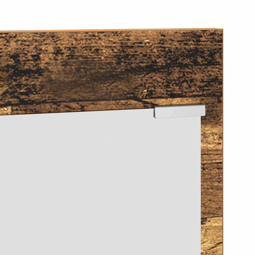 Cabideiro de Parede com espelho Madeira antiga 70 x 10 x 90 cm