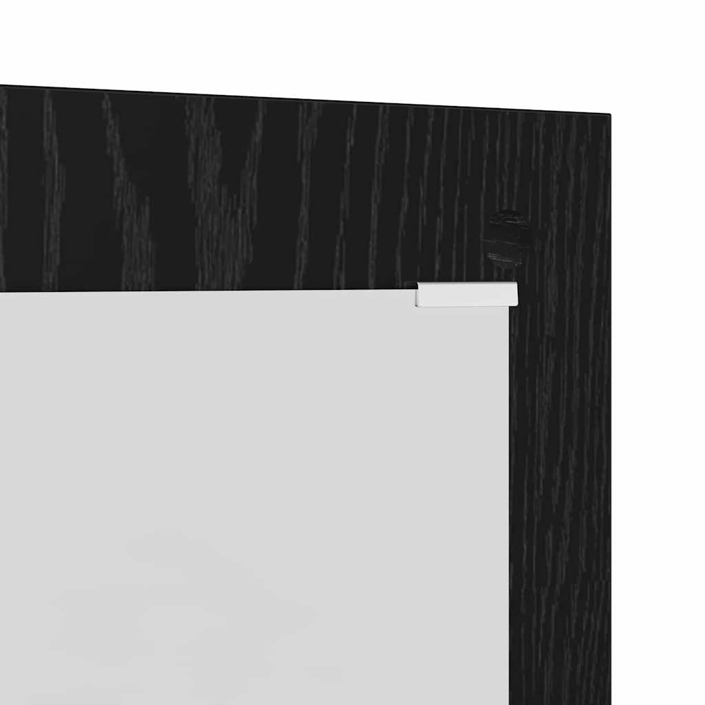 Cabideiro de Parede com espelho Carvalho preto 96 x 1.5 x 90 cm