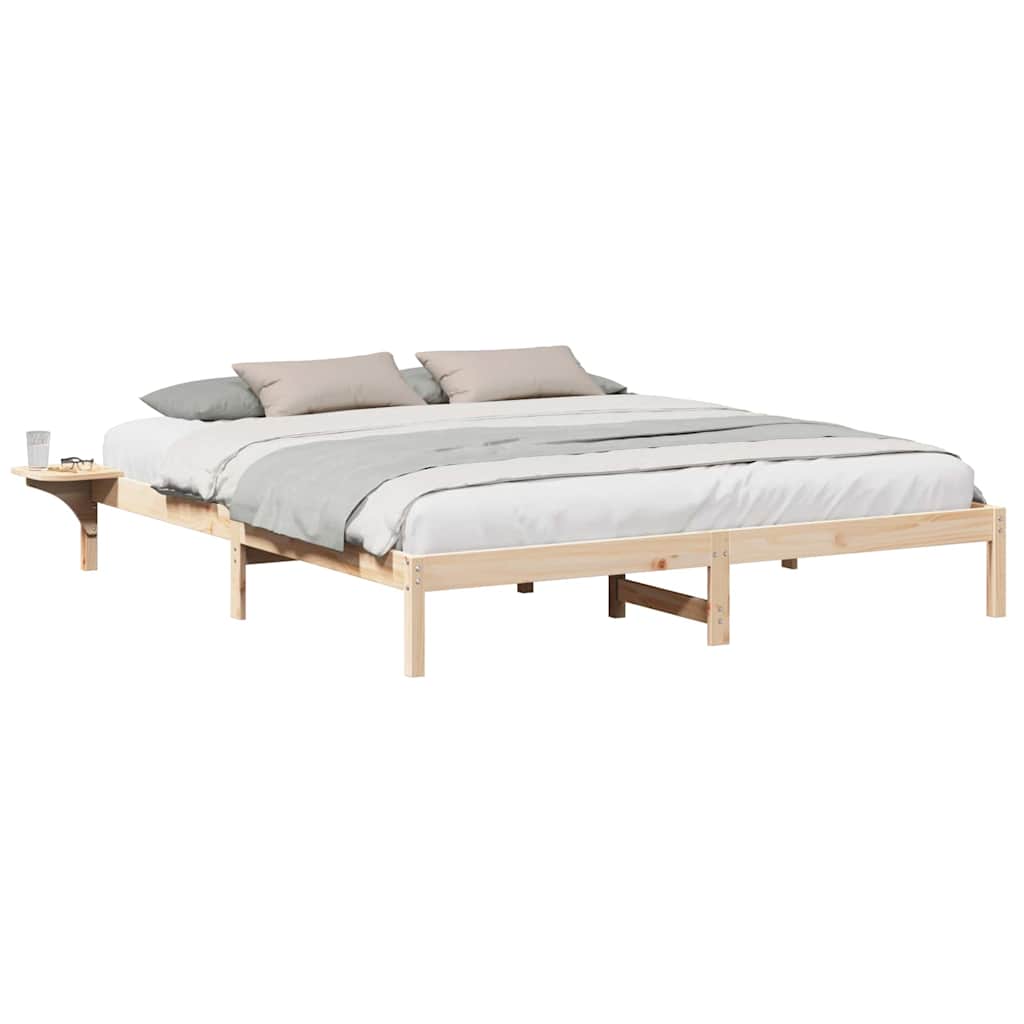 Estrutura de cama com mesas de cabeceira Branco 90 x 190 cm