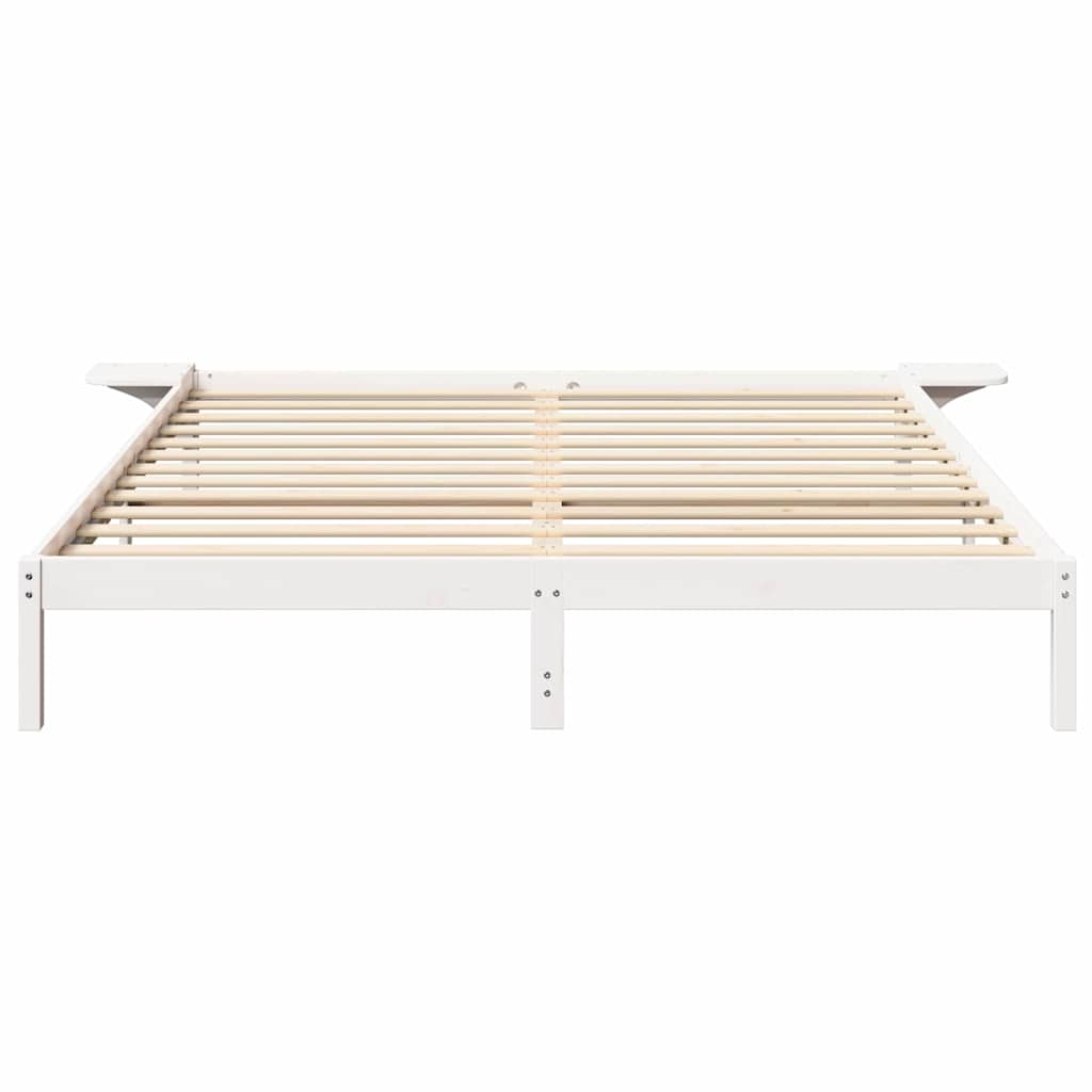 Estrutura de cama com mesas de cabeceira Branco 90 x 190 cm