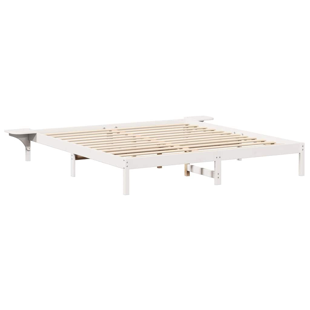 Estrutura de cama com mesas de cabeceira Branco 90 x 190 cm
