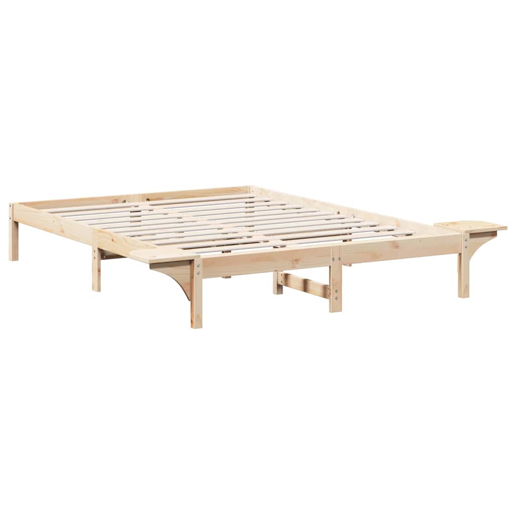 Estrutura de cama com mesas de cabeceira Branco 90 x 190 cm