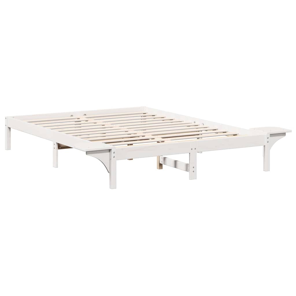 Estrutura de cama com mesas de cabeceira Branco 90 x 190 cm