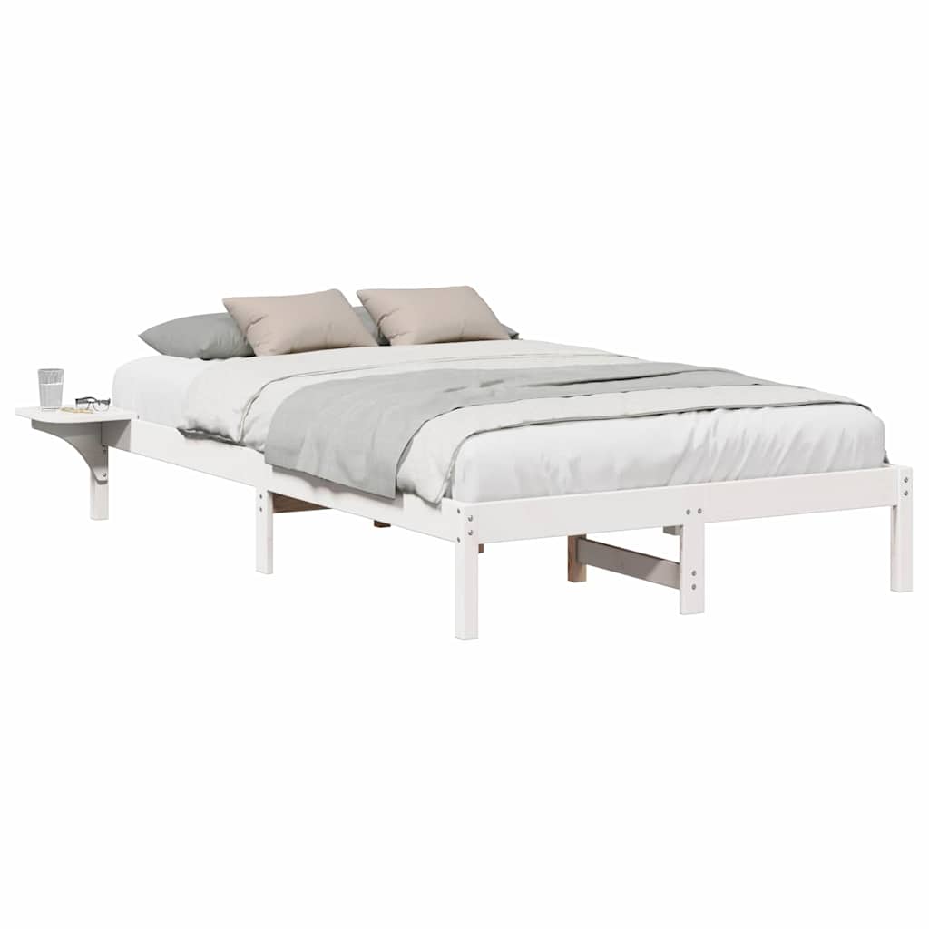Estrutura de cama com mesas de cabeceira Branco 90 x 190 cm