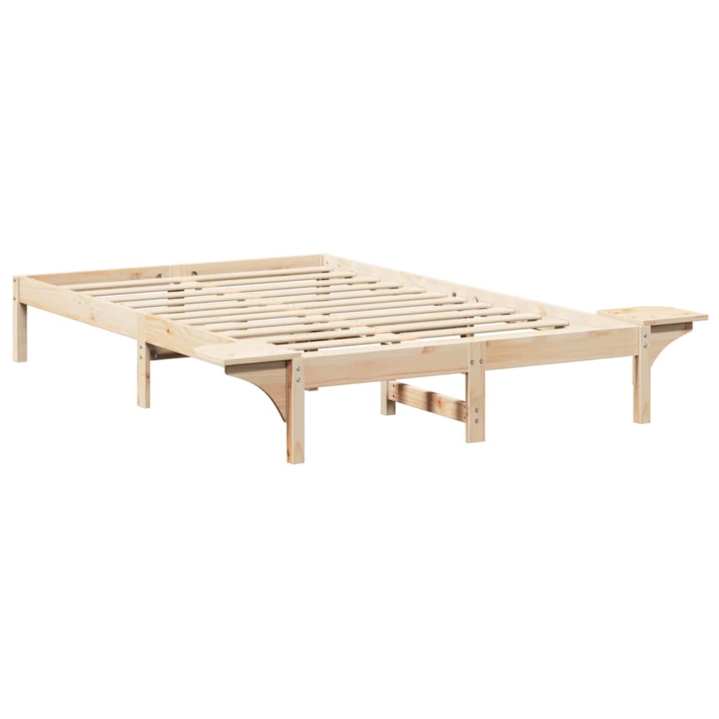 Estrutura de cama com mesas de cabeceira Castanho 140 x 190 cm
