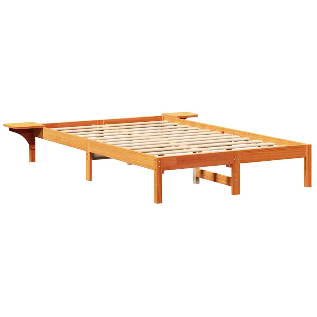 Estrutura de cama com mesas de cabeceira Castanho 140 x 190 cm
