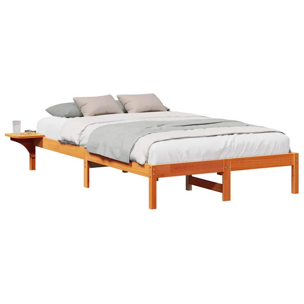 Estrutura de cama com mesas de cabeceira Castanho 135 x 190 cm