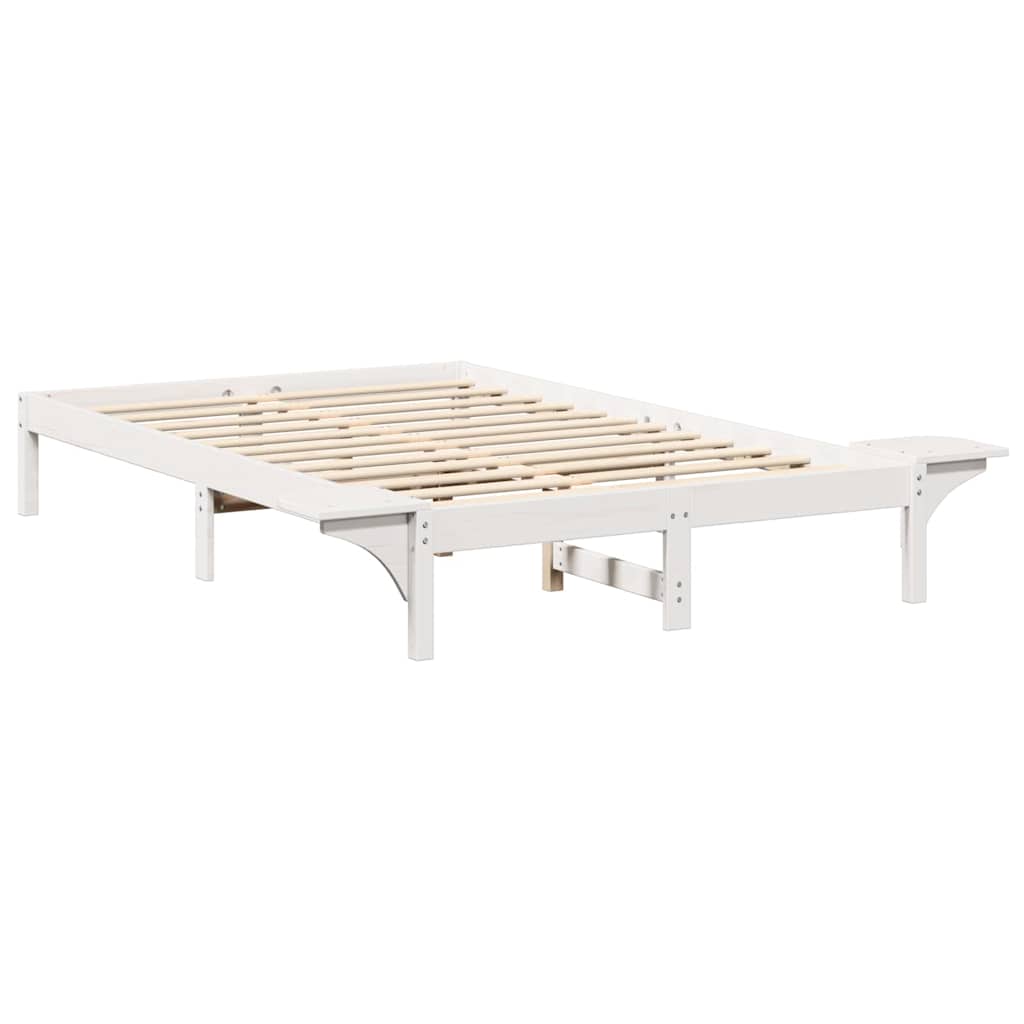 Estrutura de cama com mesas de cabeceira Branco 90 x 190 cm