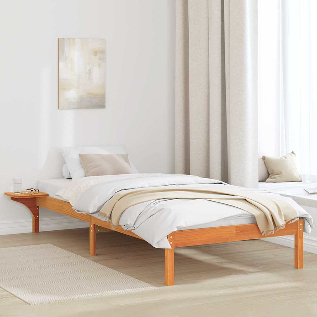 Estrutura de cama com mesas de cabeceira Branco 90 x 190 cm