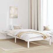 Estrutura de cama com mesas de cabeceira Branco 90 x 190 cm