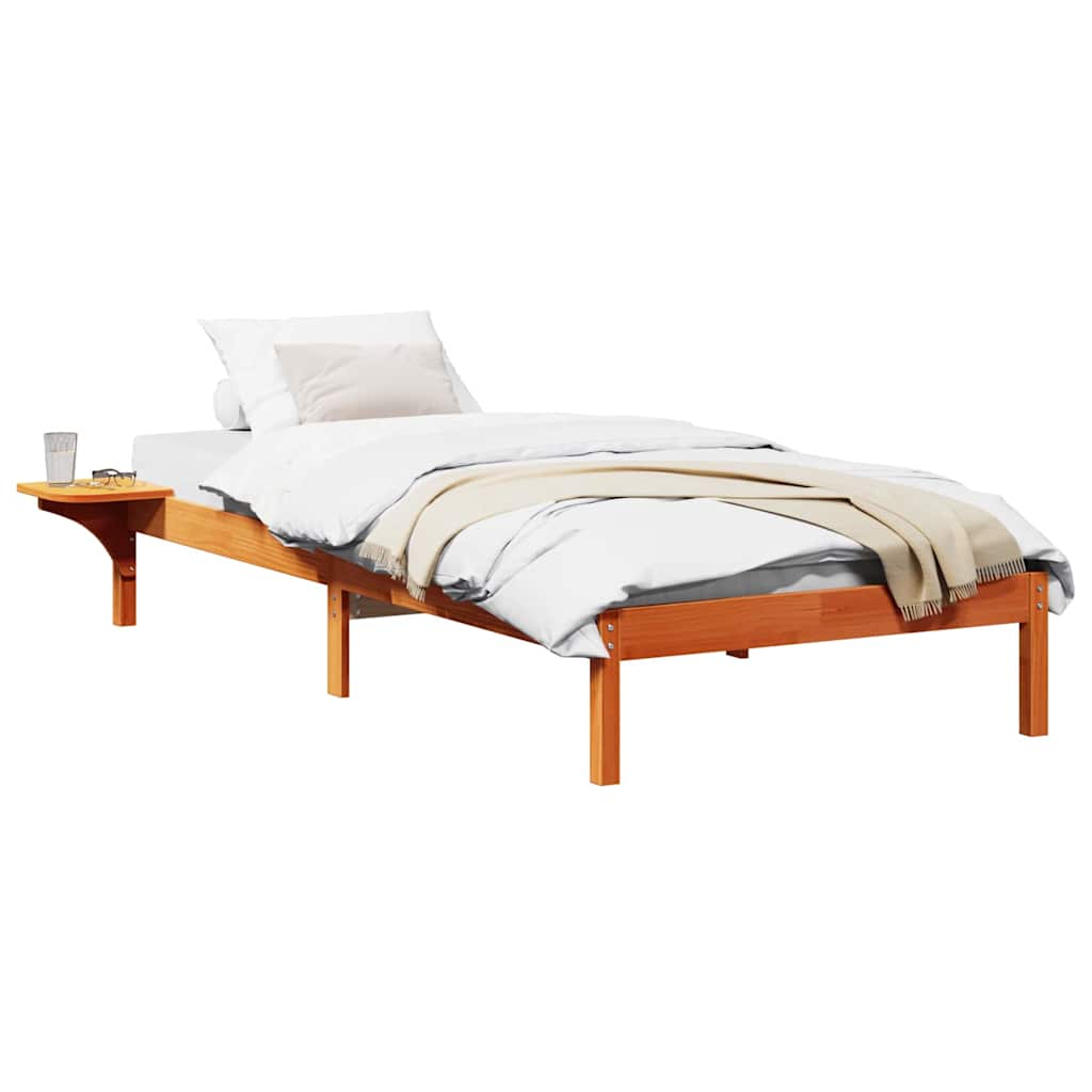 Estrutura de cama com mesas de cabeceira Castanho 75 x 190 cm