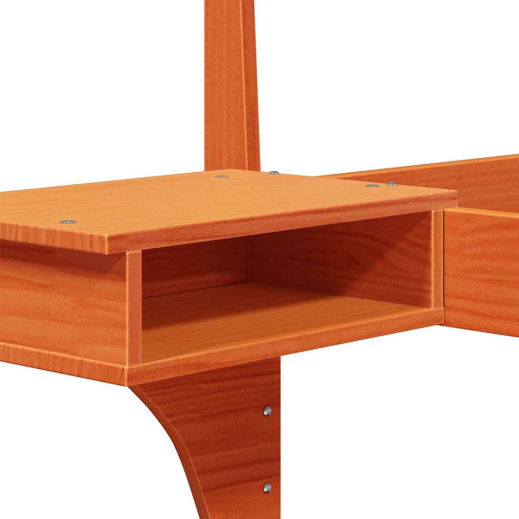 Estrutura de cama com mesas de cabeceira Castanho-mel