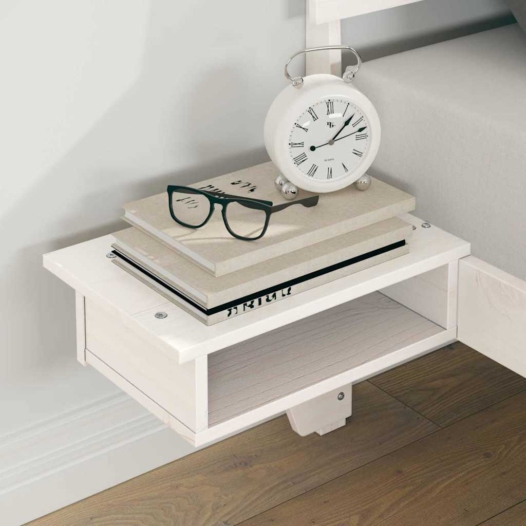 Estrutura de cama com mesas de cabeceira com cabeceira Branco