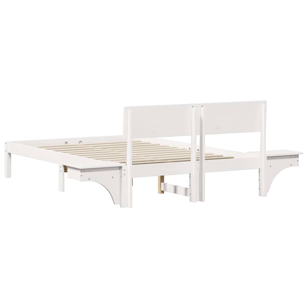 Estrutura de cama com mesas de cabeceira com cabeceira Branco