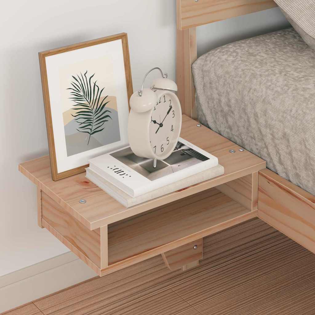 Estrutura de cama com mesas de cabeceira com cabeceira Castanho