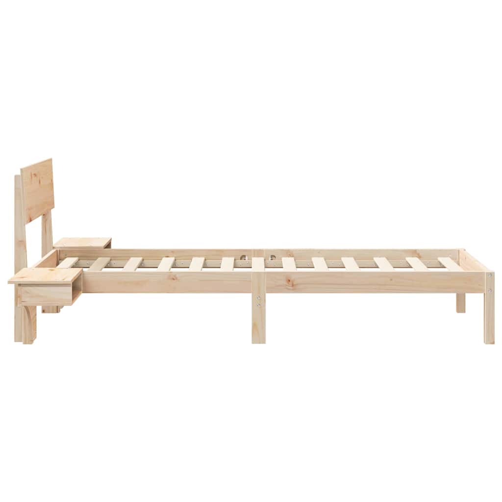 Estrutura de cama com mesas de cabeceira com cabeceira Castanho