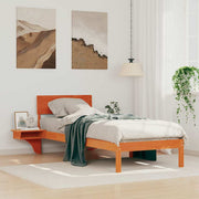 Estrutura de cama com mesas de cabeceira Castanho-mel