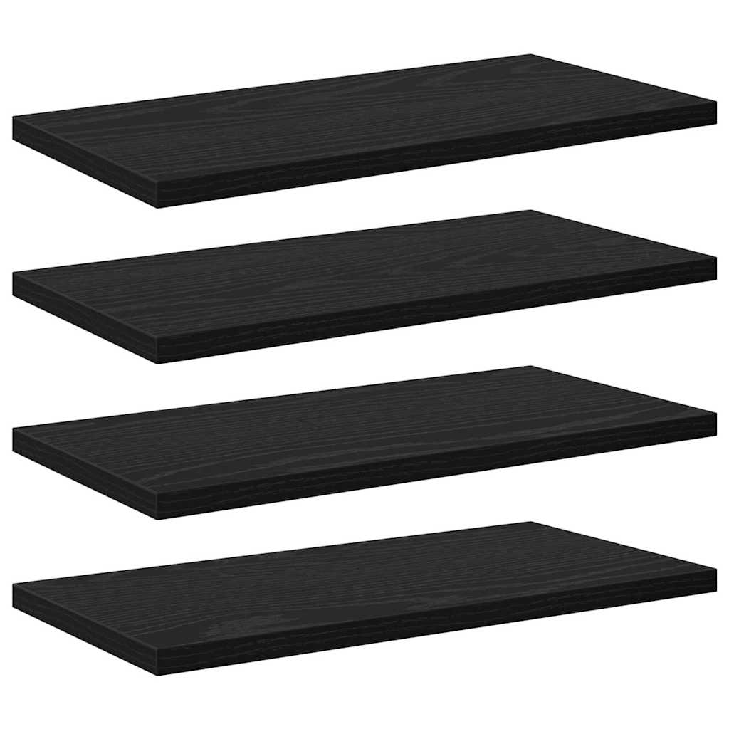 Estante de Prateleira 4 pcs Preto 40 x 20 x 1.5 cm