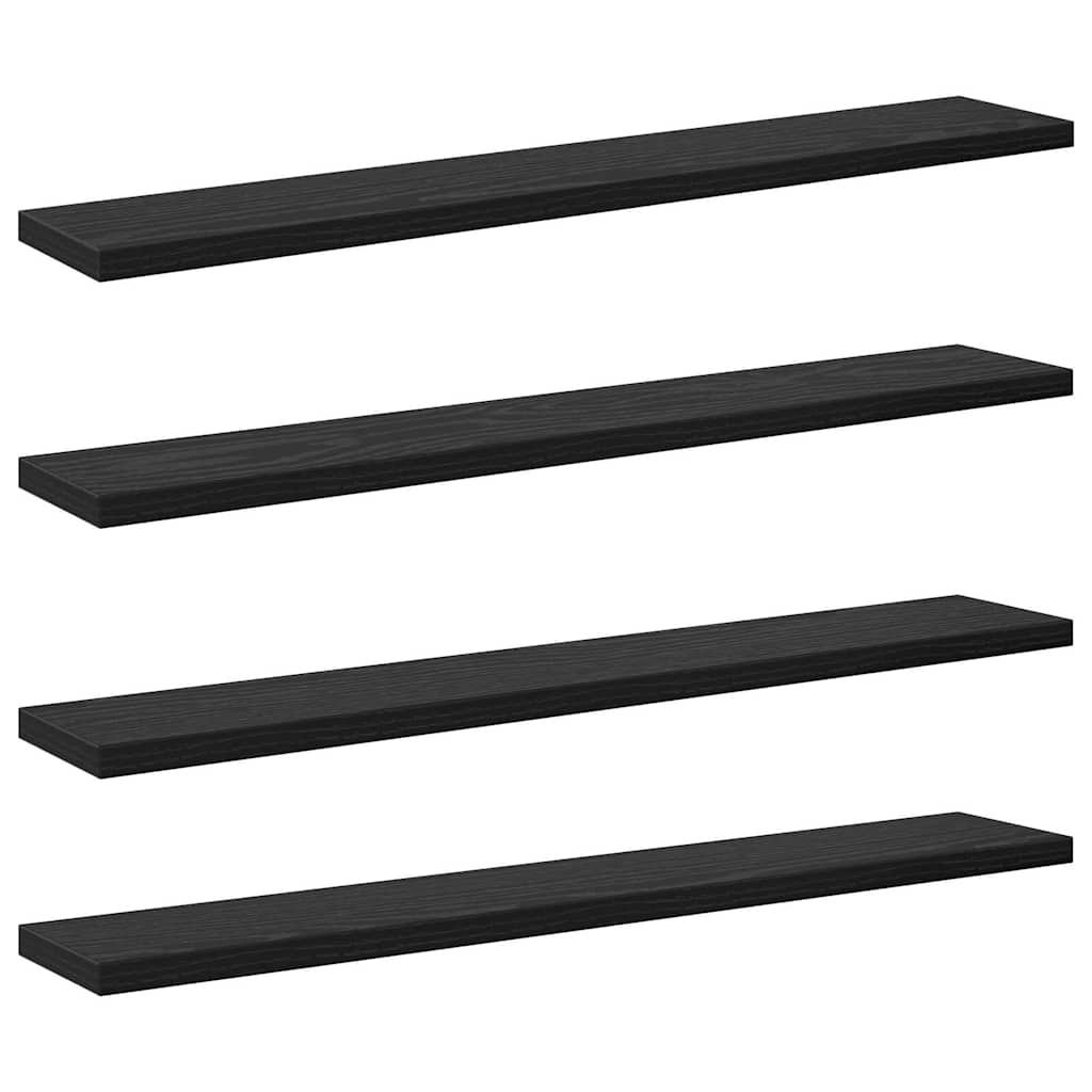 Estante de Prateleira 4 pcs Preto 60 x 10 x 1.5 cm