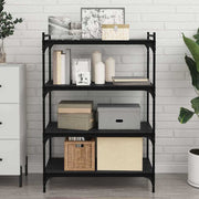 Estante de Prateleira 4 pcs Preto 80 x 40 x 1.5 cm