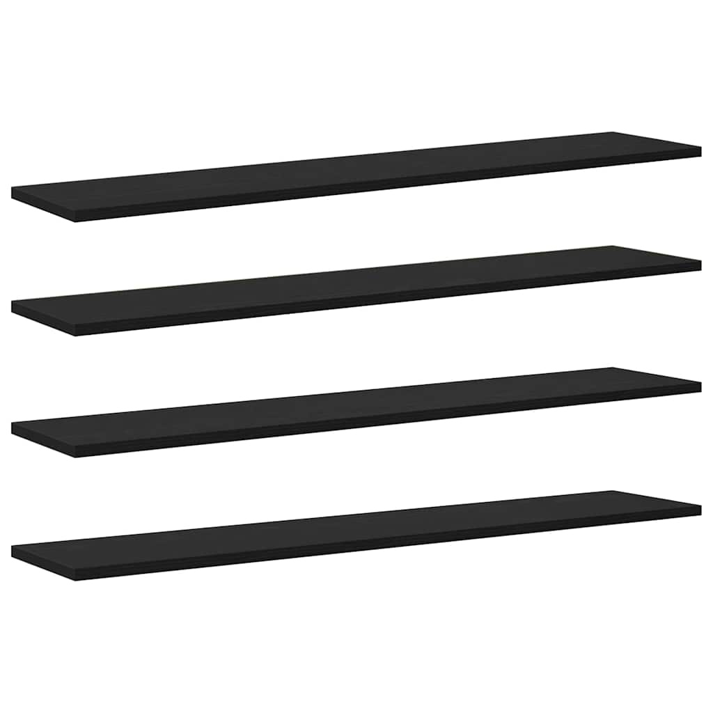 Estante de Prateleira 4 pcs Preto 100 x 20 x 1.5 cm