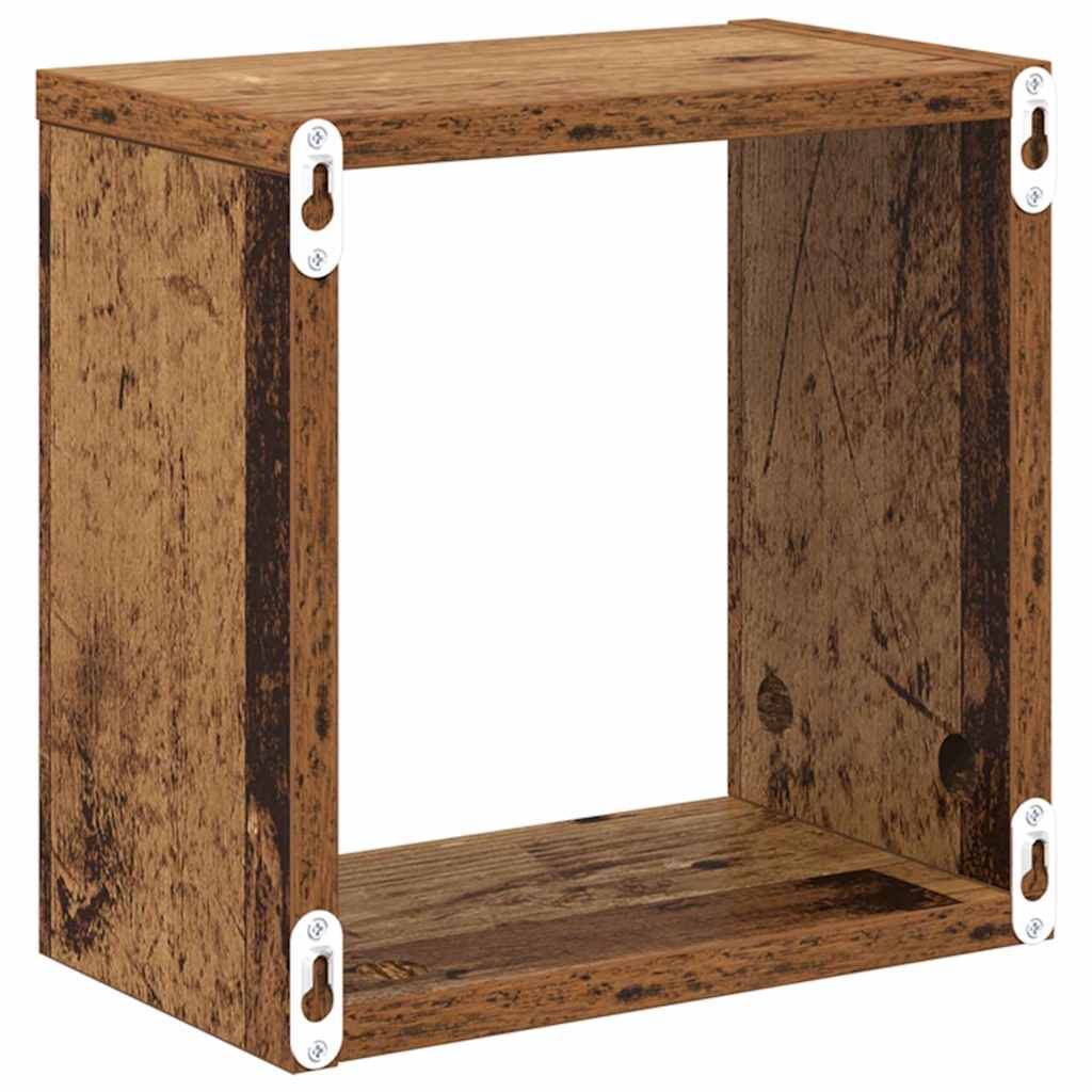 Prateleiras de Parede 2 pcs Madeira antiga 26 x 15 x 26 cm