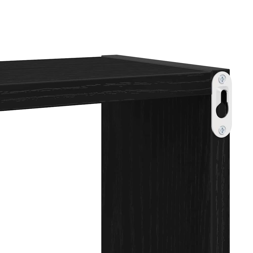 Prateleiras de Parede 4 pcs Carvalho Preto 26 x 15 x 26 cm