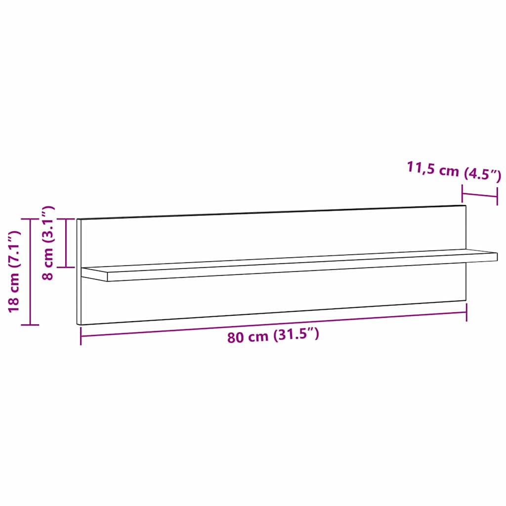 Prateleiras de Parede com prateleira 2 pcs carvalho artisiano