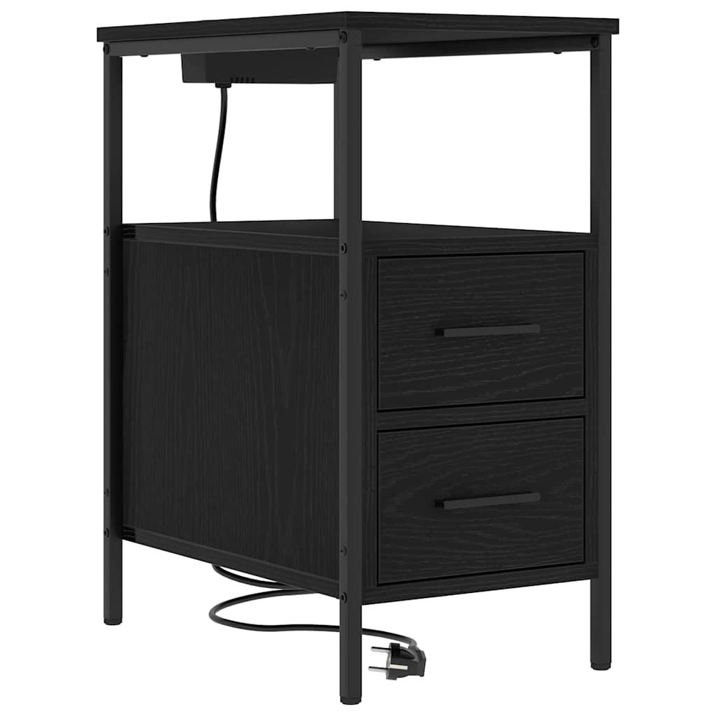 Mesa-de-cabeceira com gaveta Carvalho preto 30 x 48 x 61 cm