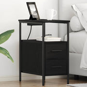 Mesa-de-cabeceira 2 pcs Carvalho preto 30 x 48 x 61 cm