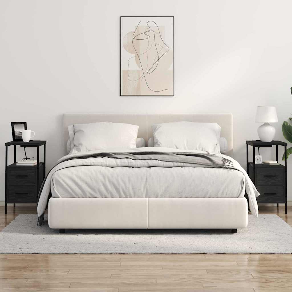 Mesa-de-cabeceira 2 pcs Carvalho preto 30 x 48 x 61 cm