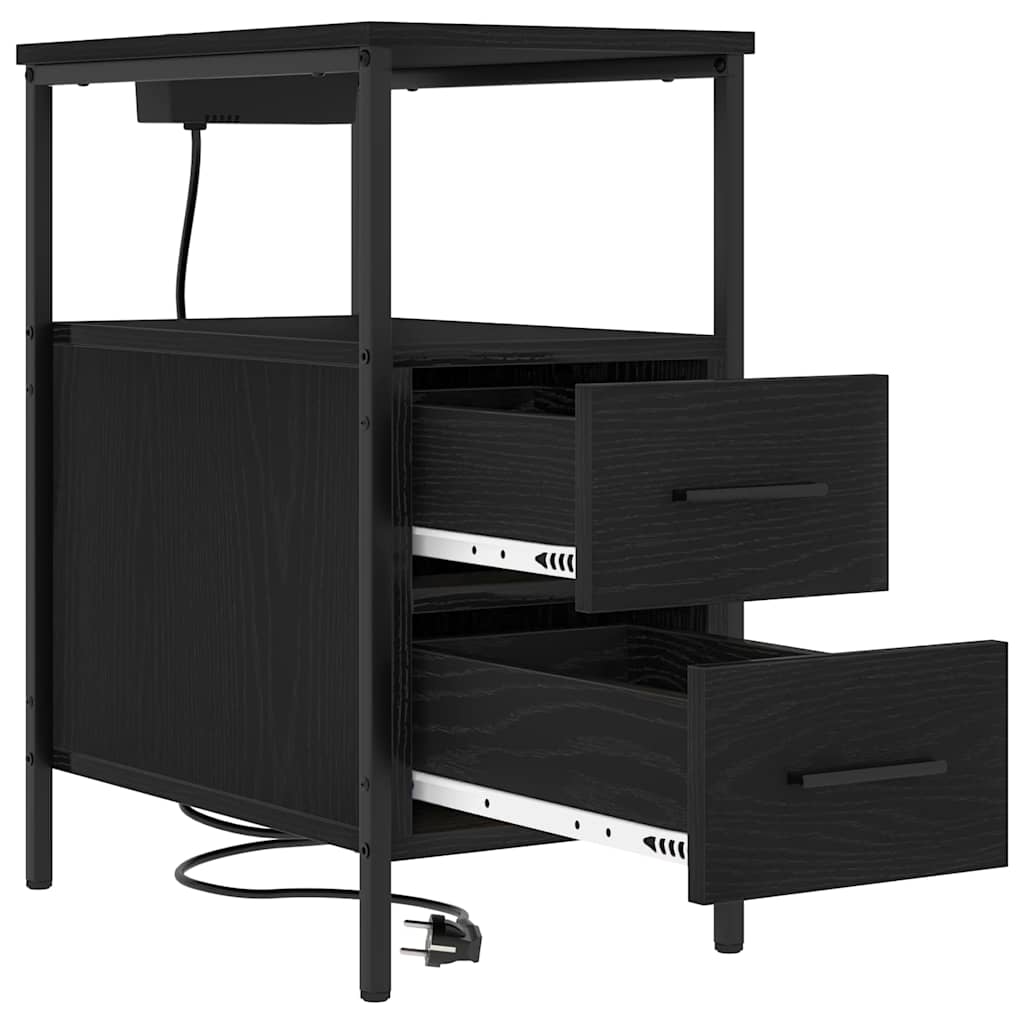 Mesa-de-cabeceira 2 pcs Carvalho preto 30 x 48 x 61 cm