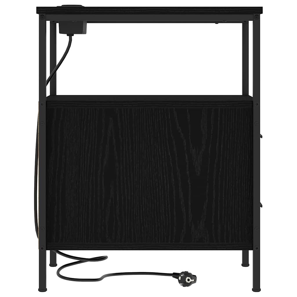 Mesa-de-cabeceira 2 pcs Carvalho preto 30 x 48 x 61 cm