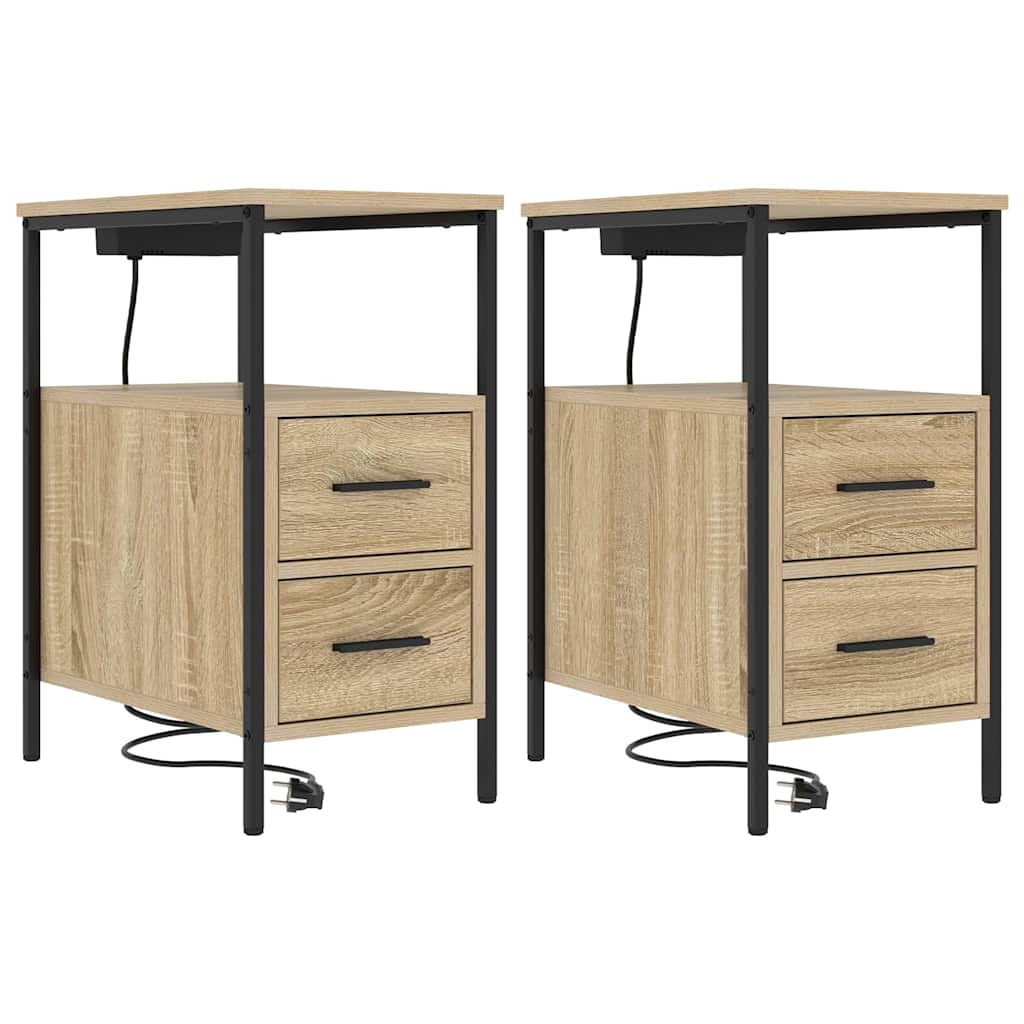 Mesa-de-cabeceira 2 pcs Carvalho sonoma 30 x 48 x 61 cm