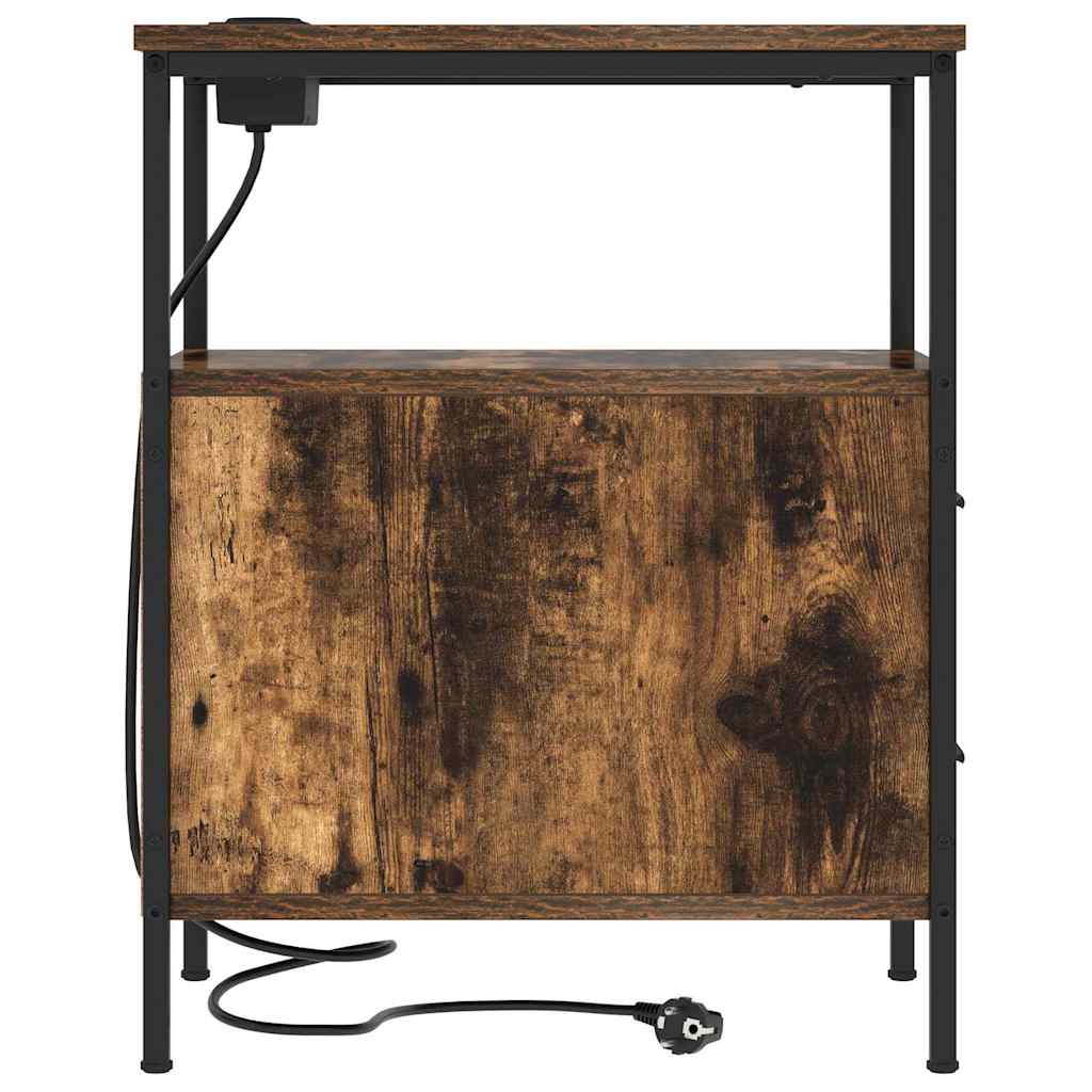 Mesa-de-cabeceira com gaveta Carvalho fumado 30 x 48 x 61 cm