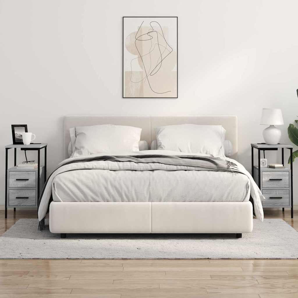 Mesa-de-cabeceira com gaveta Sonoma cinzento 30 x 48 x 61 cm