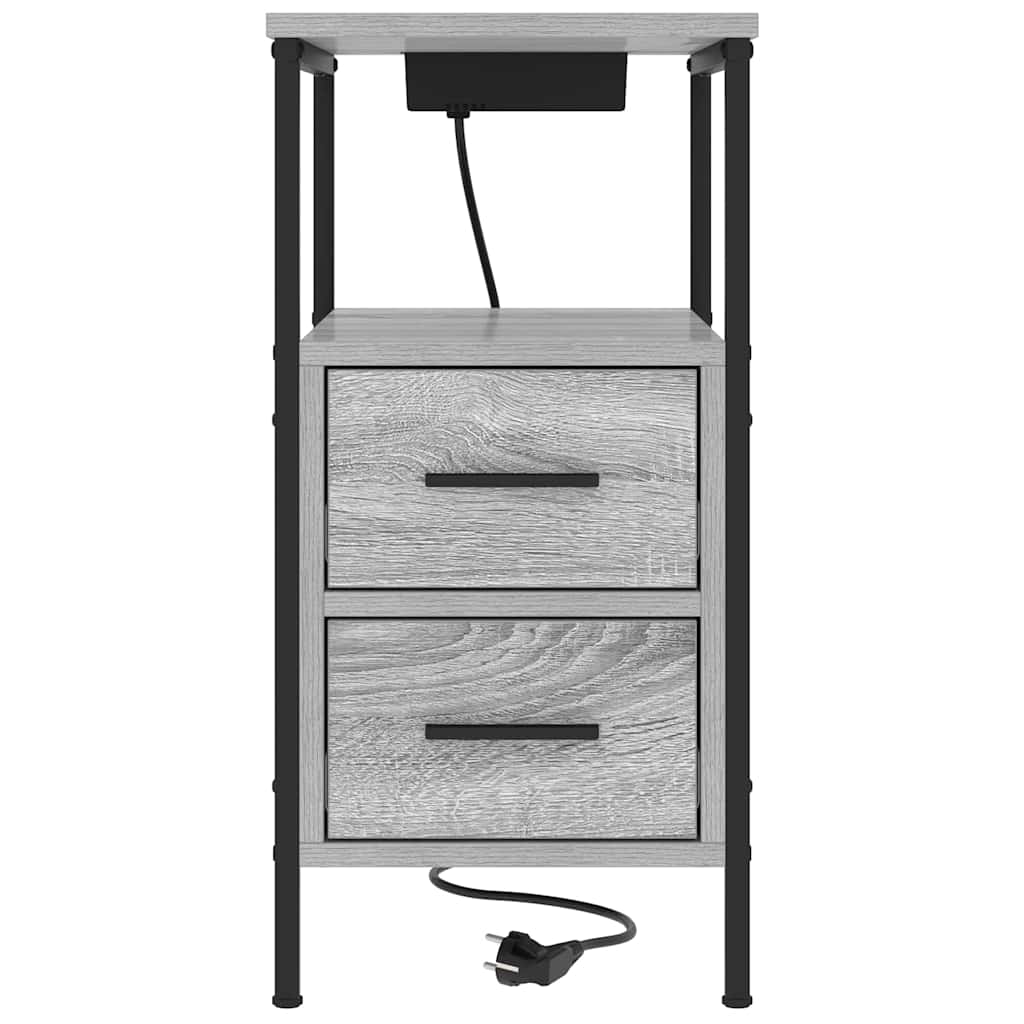 Mesa-de-cabeceira com gaveta Sonoma cinzento 30 x 48 x 61 cm