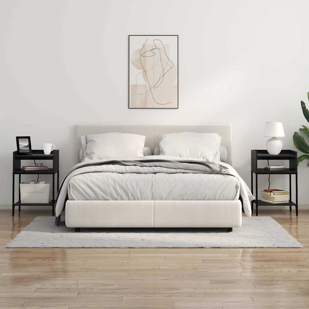 Mesa-de-cabeceira com prateleira Carvalho preto 40 x 40 x 61 cm