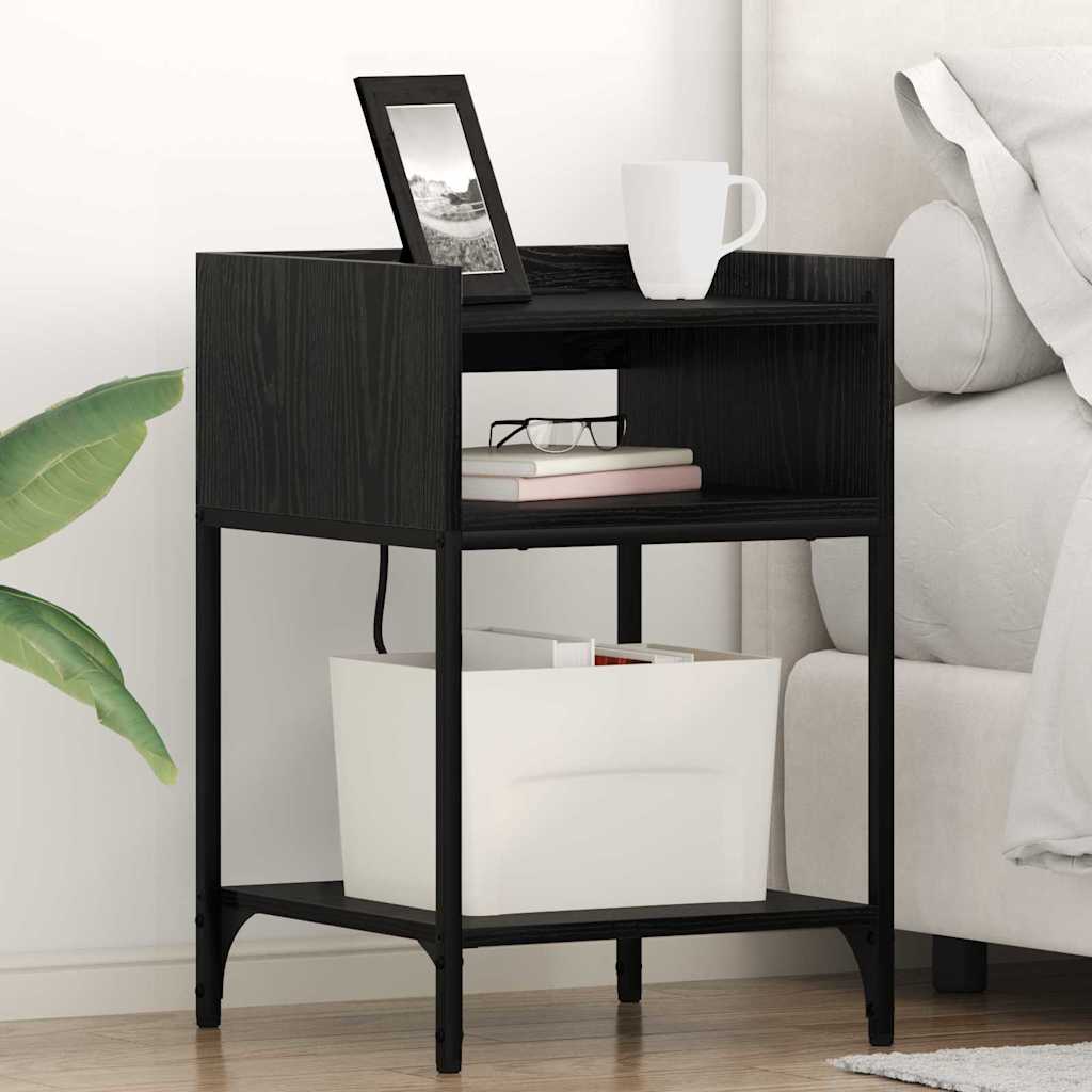 Mesa-de-cabeceira 2 pcs Carvalho preto 40 x 40 x 61 cm
